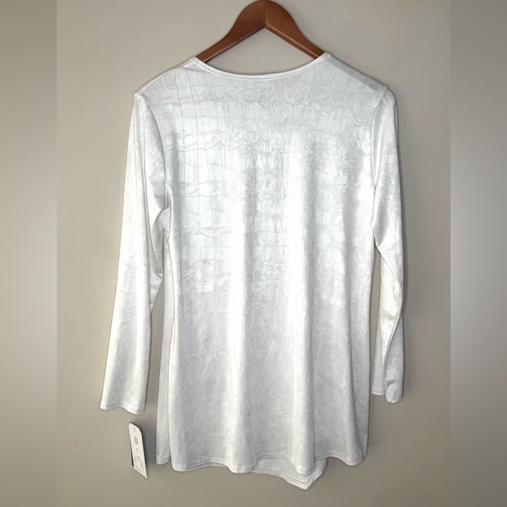 Clara sunwoo CRUSHED SILK KNIT - LONG SLEEVE SIDE GATHERED DRAPE TUNIC 393 - Picture 4 of 4